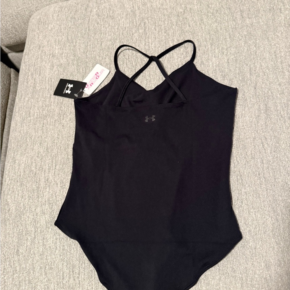 Under Armour Motion Leotard Girls XL Black Shelf Bra MSRP $50 gymnastics